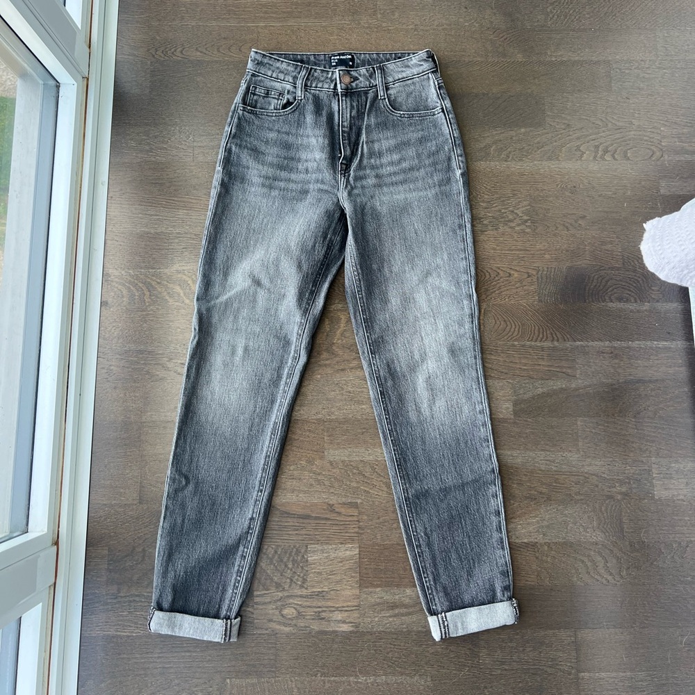 Frank & Oak High Rise Gray Jeans